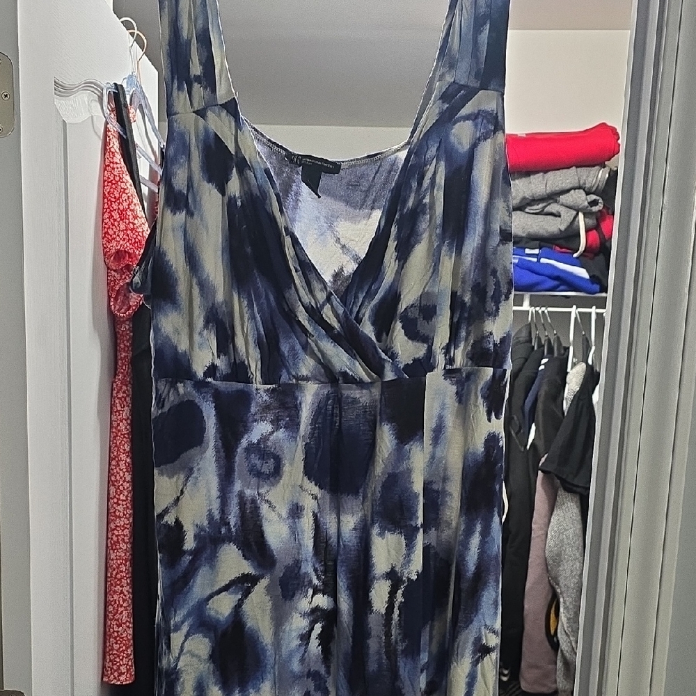INC International Concepts Blue and White Maxi Dress Size 3x
